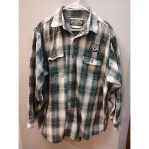 Green Bay Packers Men's Green Plaid Flannel Button Down Shirt Field And Stream